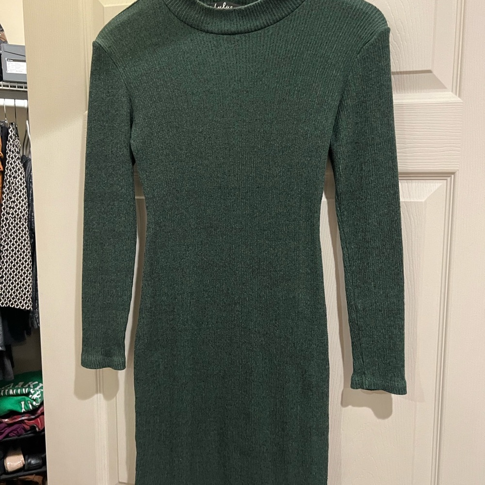 Lulu's Forest Green Long Sleeve Dress